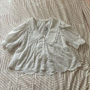 NWT White Collared Blouse